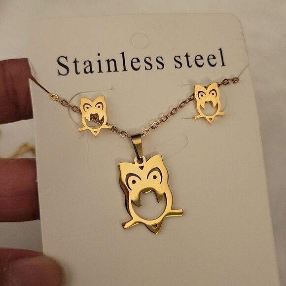 Jewelry - Owl Stainless Steel Jewelry Set NWT